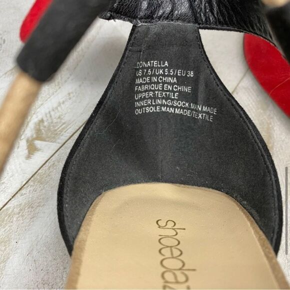 Shoe dazzle red and black high heel shoe - Picture 6 of 7